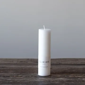 Tell Me More stearin block candle M 15 cm - White - Tell Me More