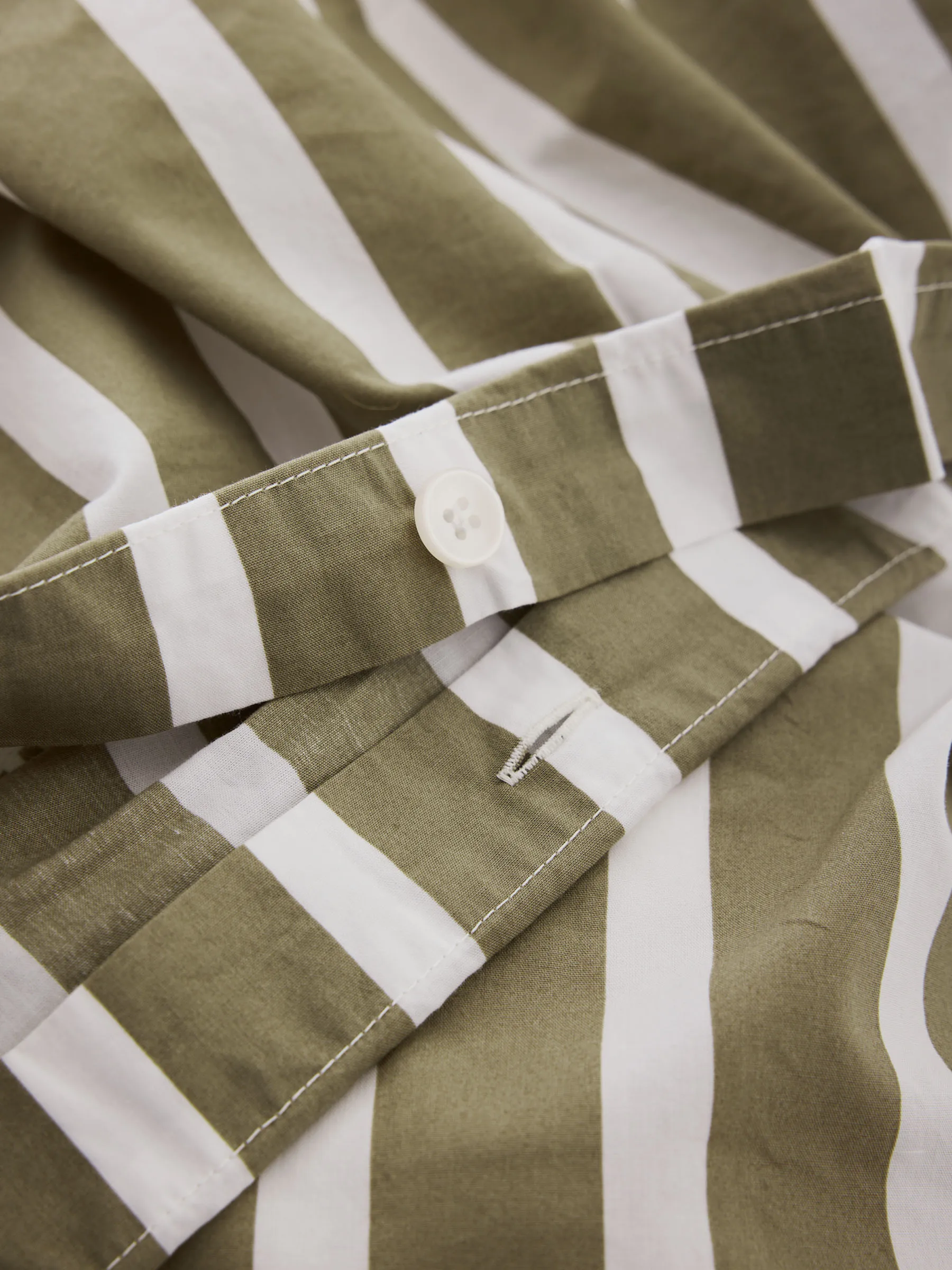 Tell Me More striped duvet cover cotton, Olive, 240x220 cm Tell Me More
