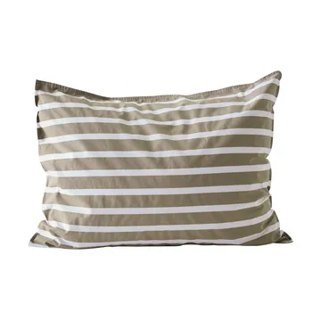 Tell Me More striped pillowcase cotton - Olive, 50x60 cm - Tell Me More
