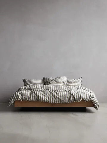 Tell Me More striped pillowcase cotton - Olive, 50x75 cm - Tell Me More