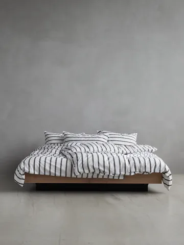 Tell Me More striped pillowcase cotton - Taupe, 50x60 cm - Tell Me More