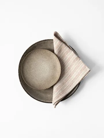 Washed linen napkin - Hazelnut stripe - Tell Me More