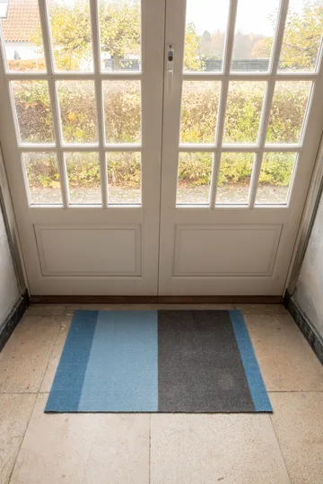 Stripes doormat horizontal - Blue-steel grey. 60x90 cm - tica copenhagen