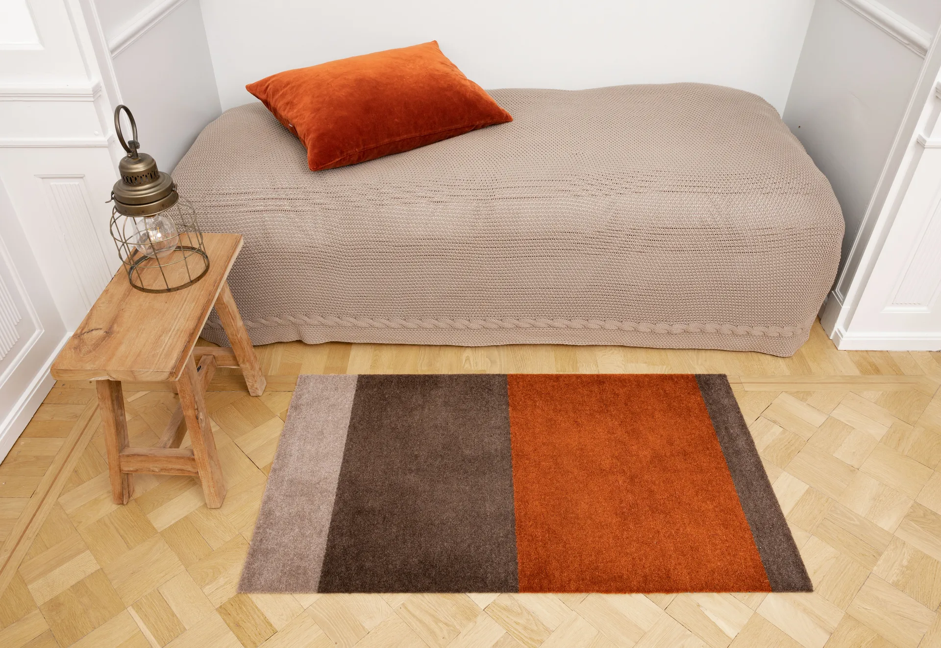Stripes doormat horizontal, Brown-terracotta. 60x90 cm tica copenhagen