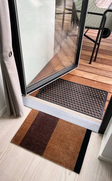 Stripes doormat horizontal - Cognac-dark brown-black, 40x60 cm - tica copenhagen