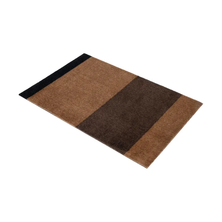 Stripes doormat horizontal - Cognac-dark brown-black, 60x90 cm - tica copenhagen