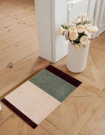 Stripes doormat horizontal - Green-ivory-bordeaux, 40x60 cm - tica copenhagen