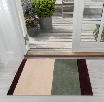 Stripes doormat horizontal - Green-ivory-bordeaux, 60x90 cm - tica copenhagen