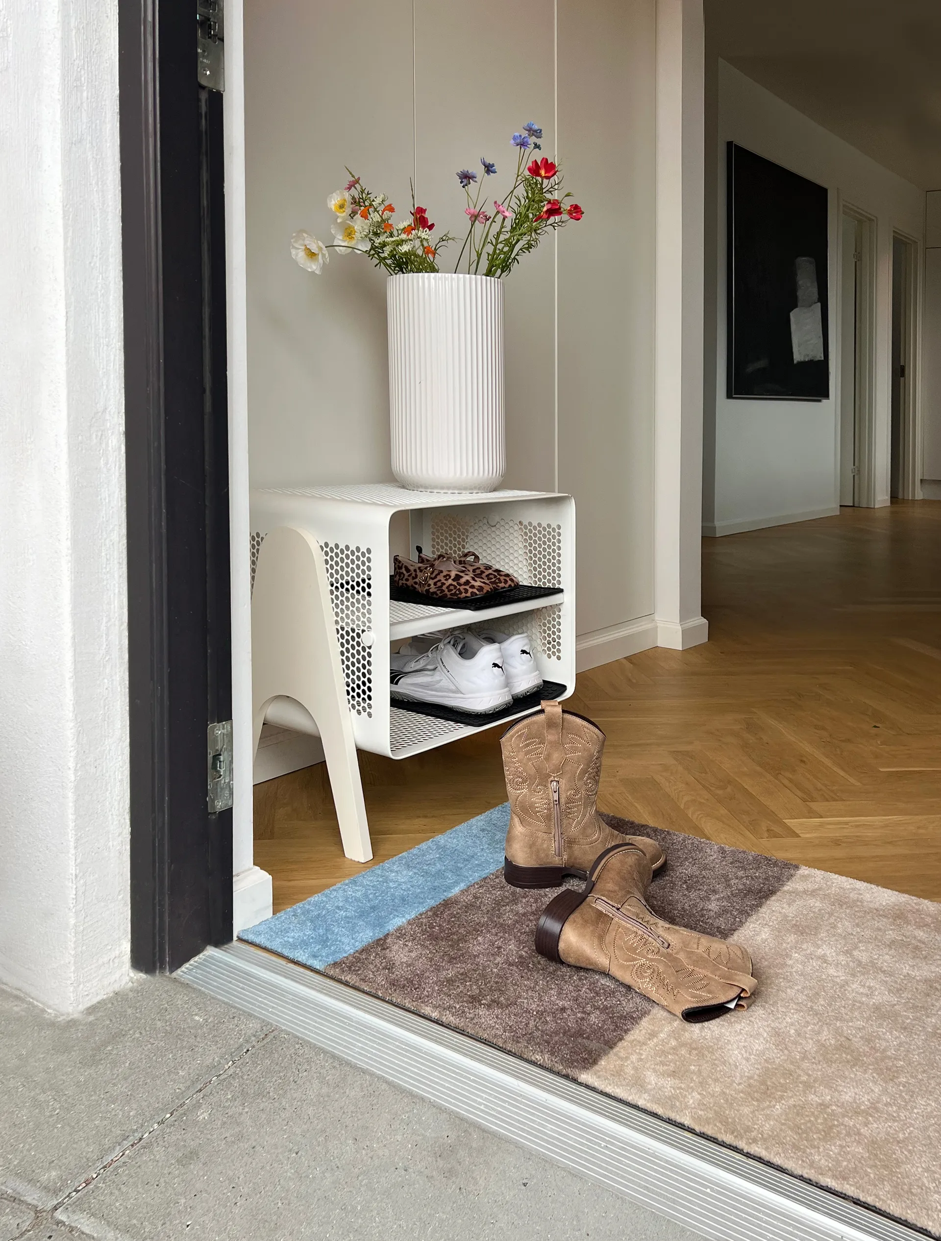Stripes doormat horizontal, Ivory-sand-blue, 60x90 cm tica copenhagen