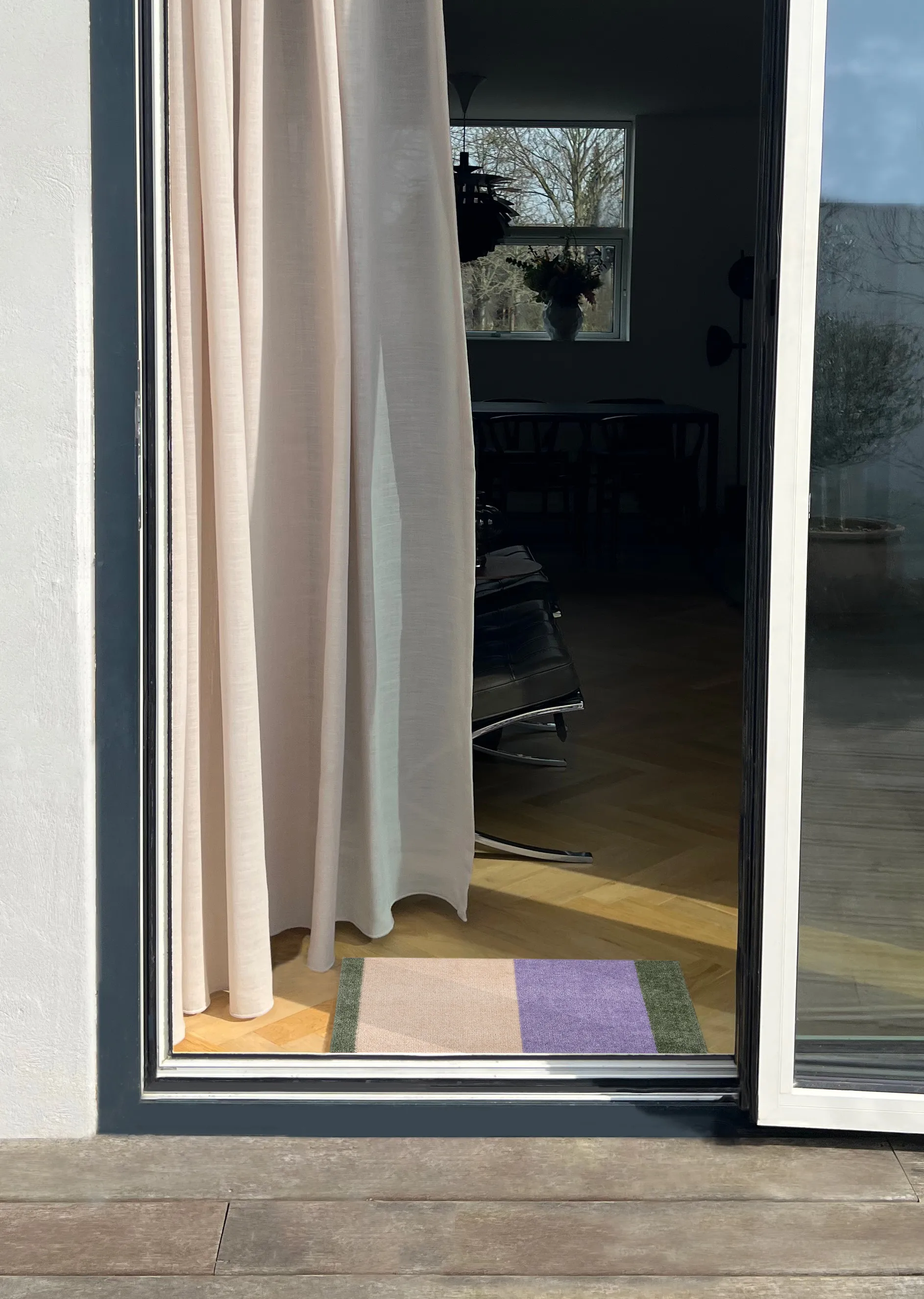 Stripes doormat horizontal, Lilac-ivory-green, 40x60 cm tica copenhagen