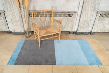 Stripes hallway rug horizontal - Blue-steel grey. 90x200 cm - tica copenhagen