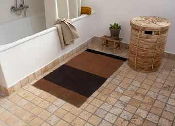Stripes hallway rug horizontal - Cognac-dark brown-black, 67x120 cm - tica copenhagen