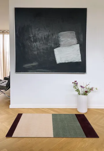 Stripes hallway rug horizontal - Green-ivory-bordeaux, 67x120 cm - tica copenhagen