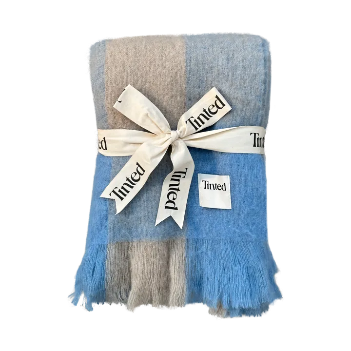 Ahlblom wool throw 130x170 cm - Beige-blue - Tinted