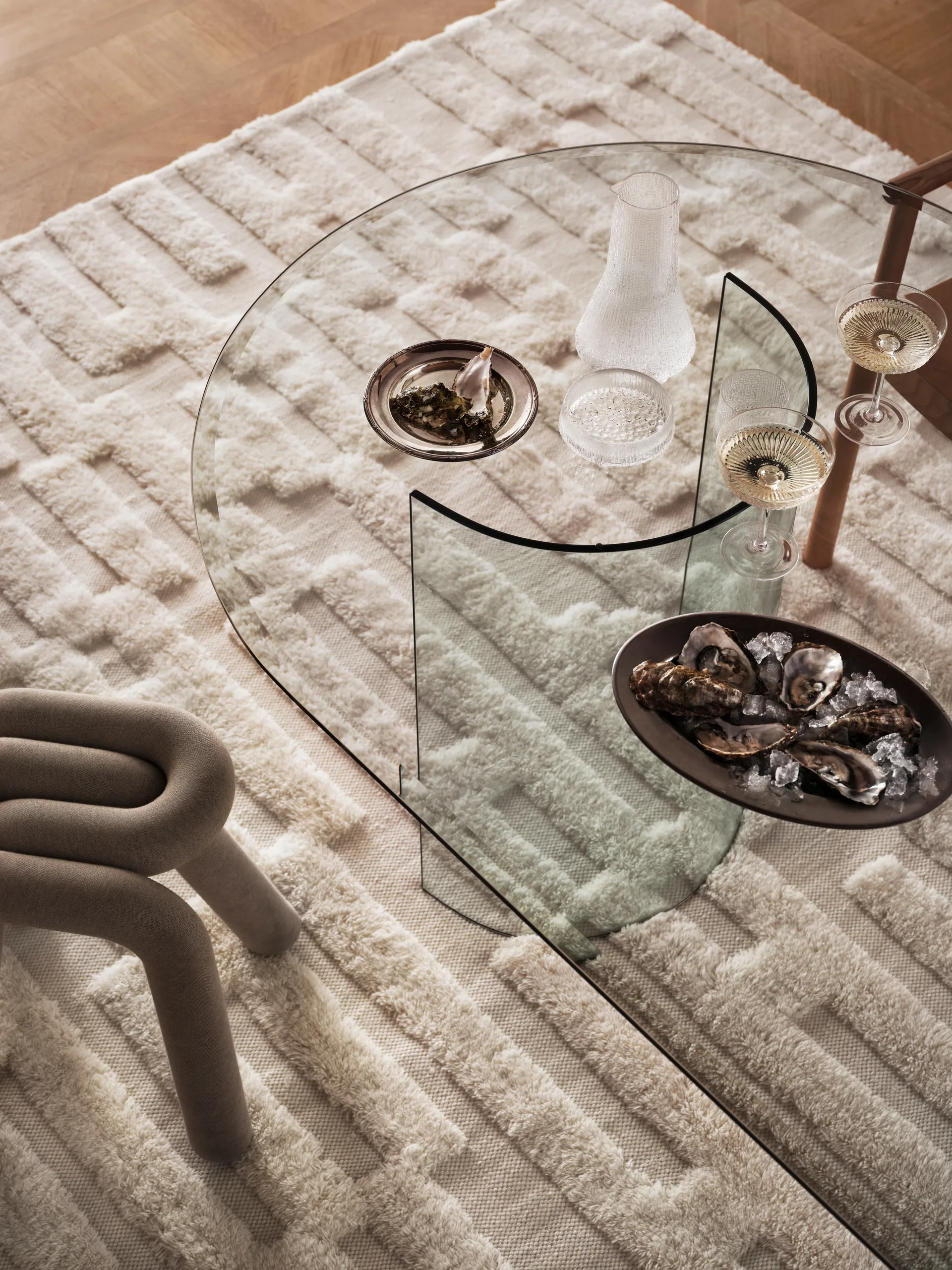 Bielke wool carpet 160x230 cm, Offwhite Tinted