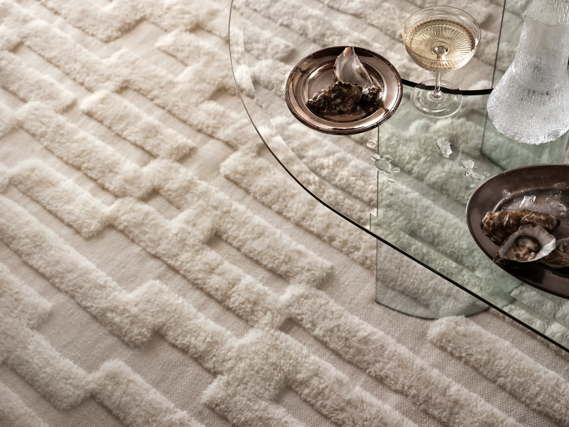 Bielke wool carpet 160x230 cm, Offwhite Tinted