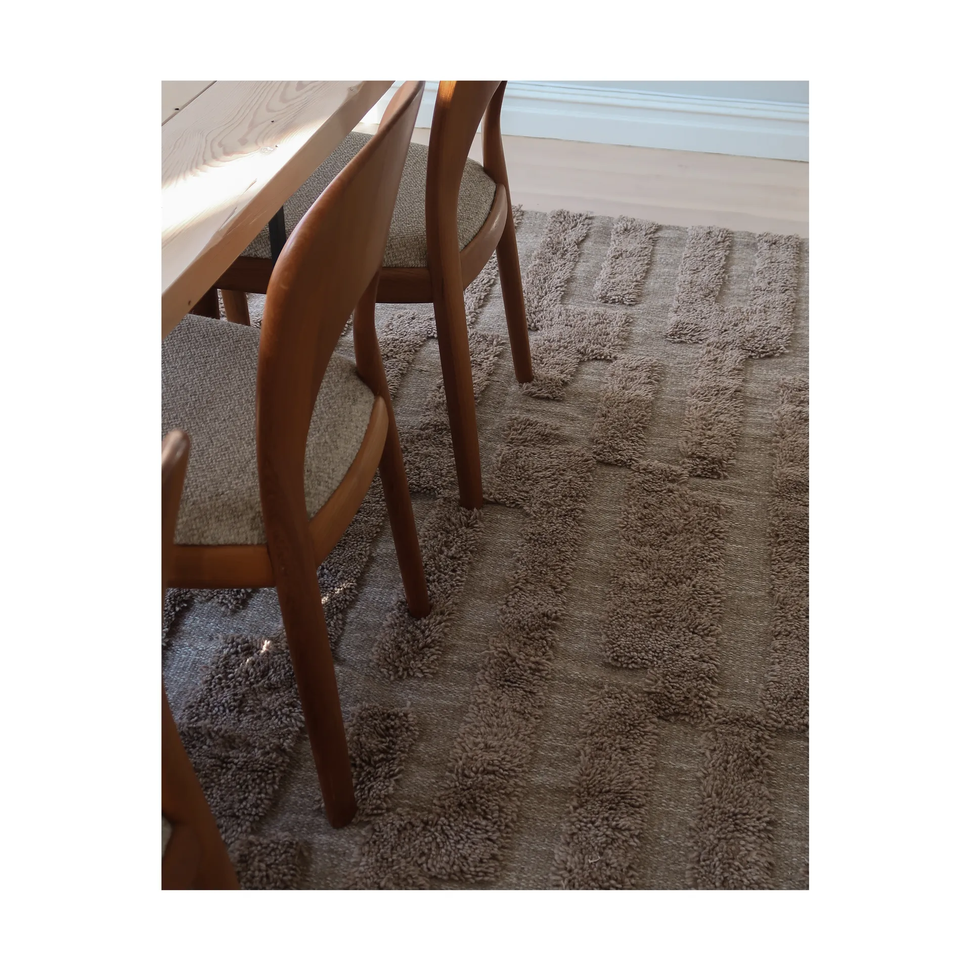 Bielke wool rug 250x350 cm, Dark beige Tinted