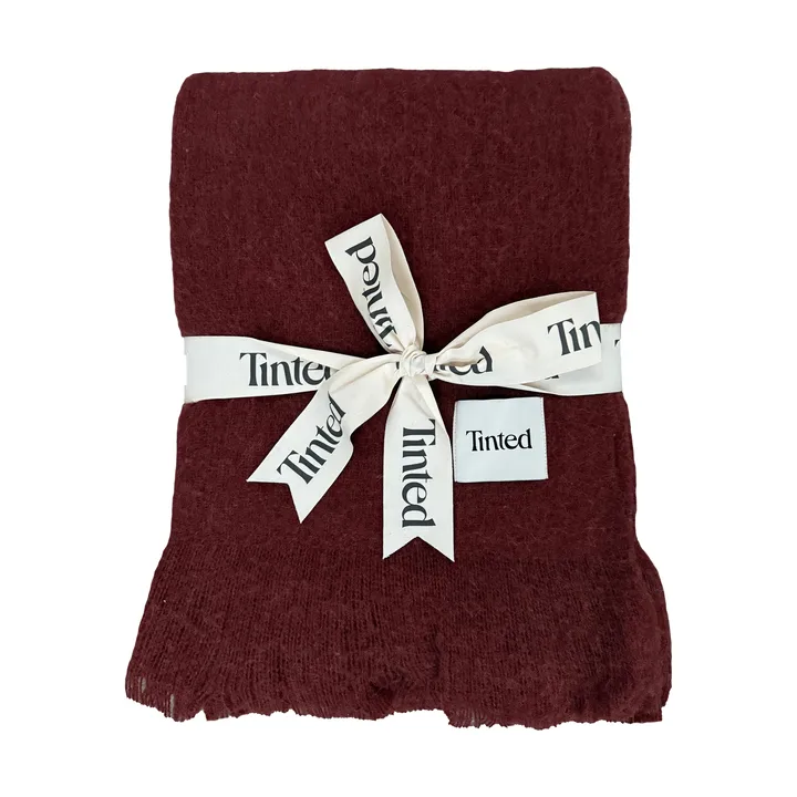Fingal wool throw - Solid wine red, 130x170 cm - Tinted