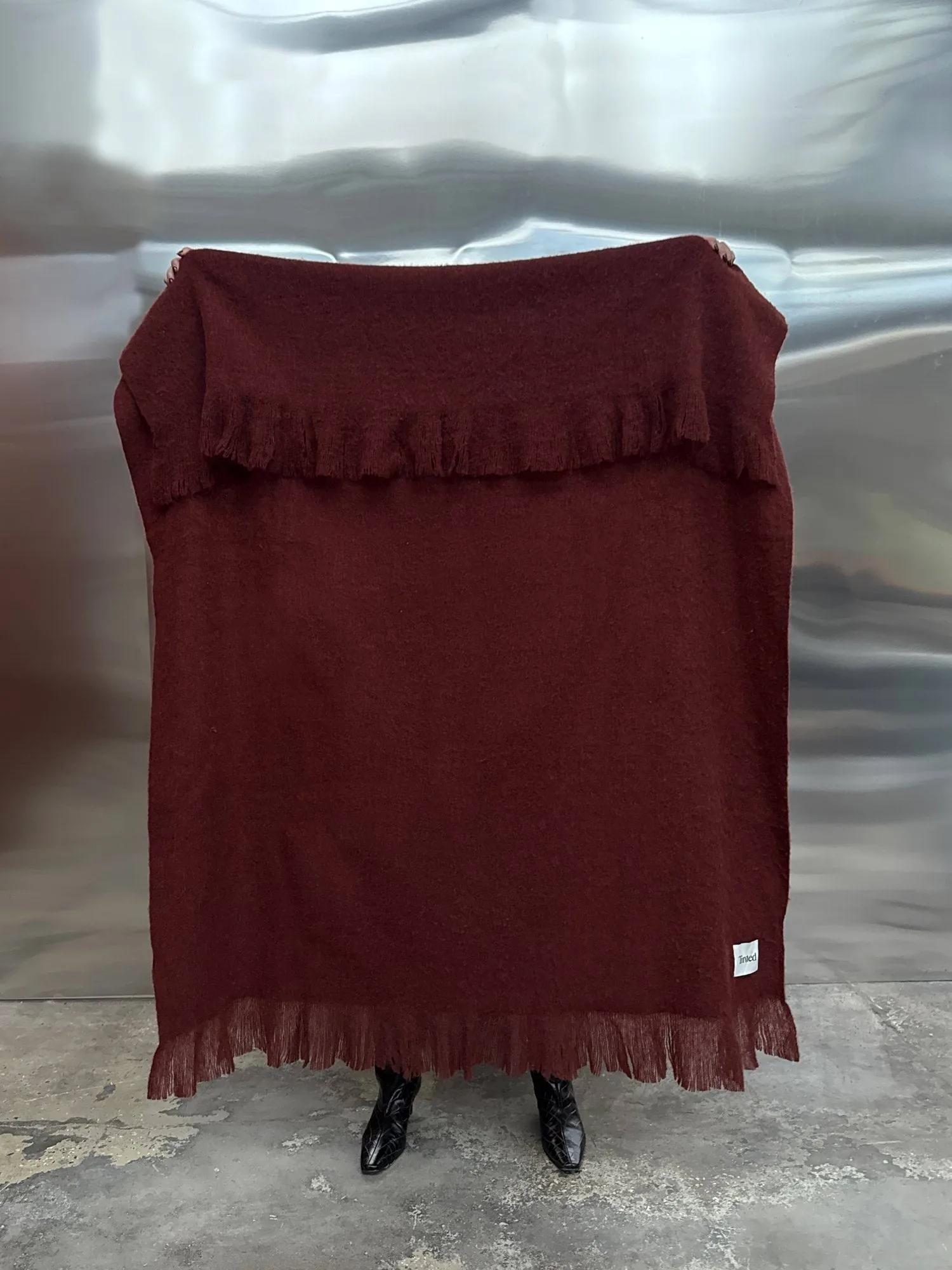 Fingal wool throw, Solid wine red, 130x170 cm Tinted