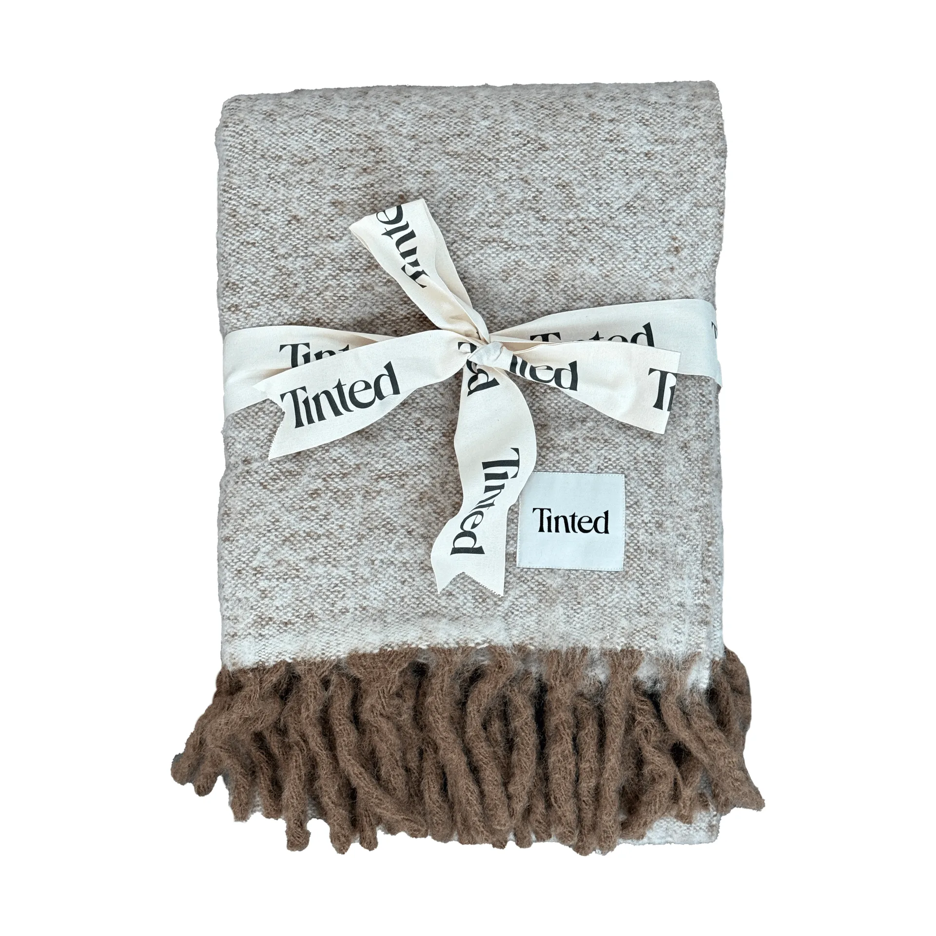 Fridh mohair throw, Brown–off white, 130x170 cm Tinted