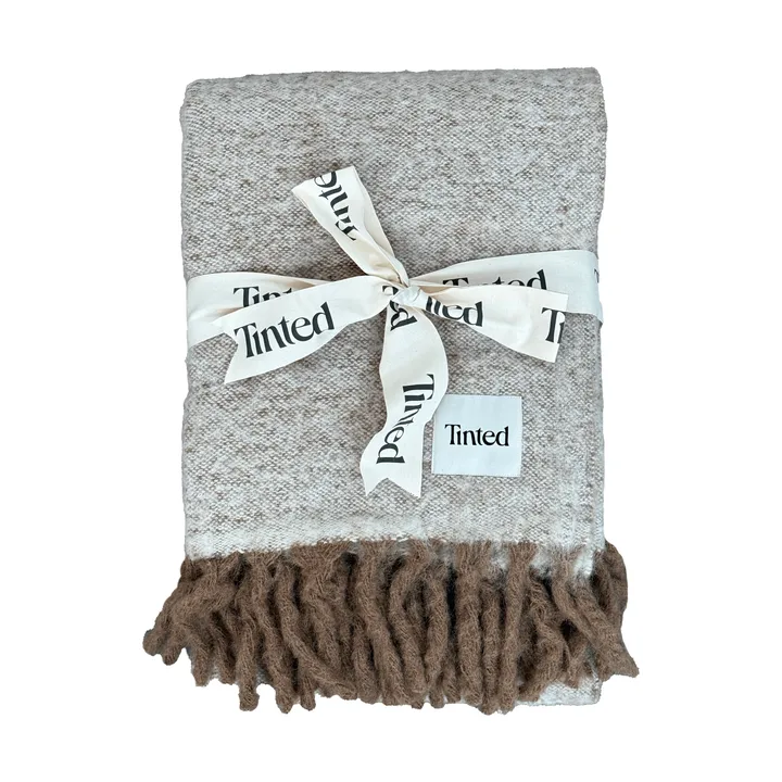 Fridh mohair throw - Brown–off white, 130x170 cm - Tinted