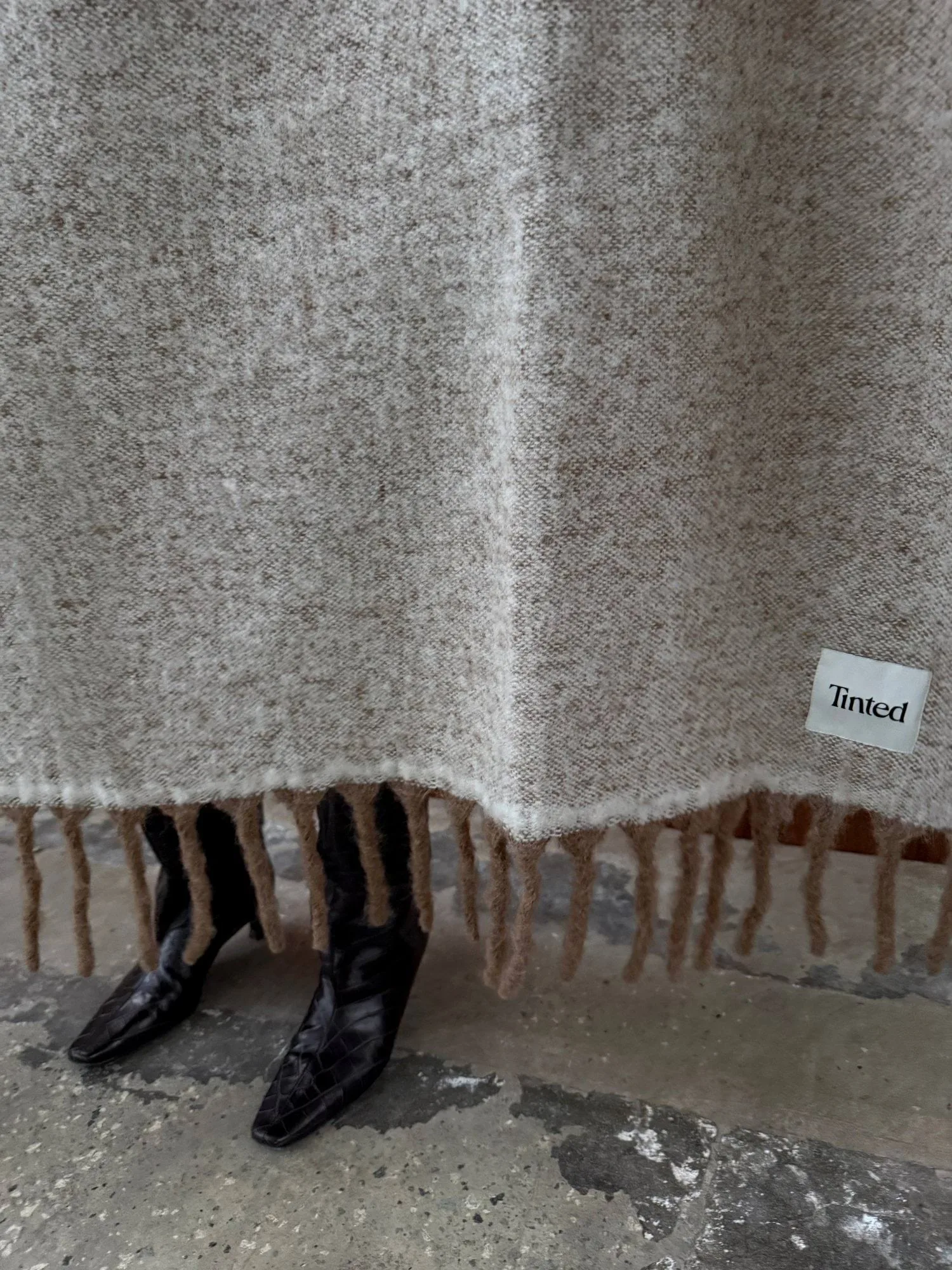 Fridh mohair throw, Brown–off white, 130x170 cm Tinted