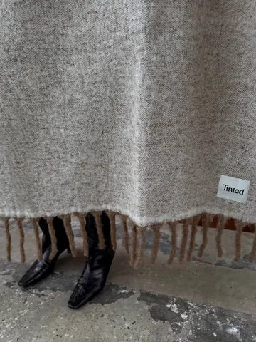 Fridh mohair throw - Brown–off white, 130x170 cm - Tinted