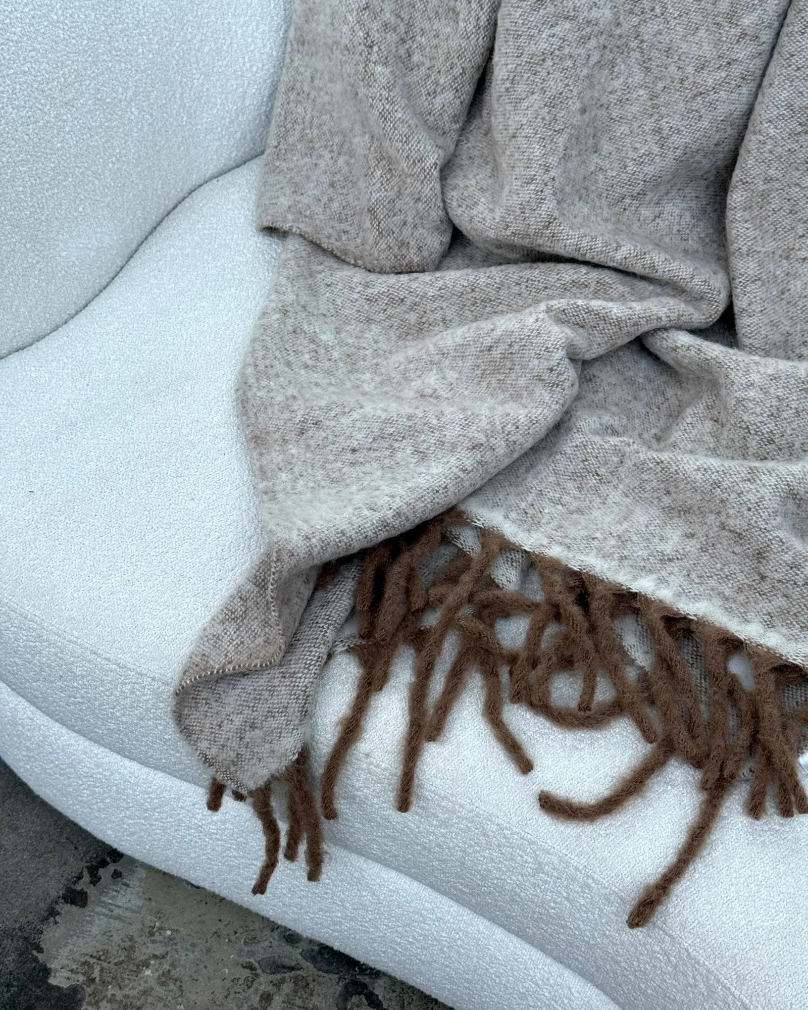 Fridh mohair throw, Brown–off white, 130x170 cm Tinted