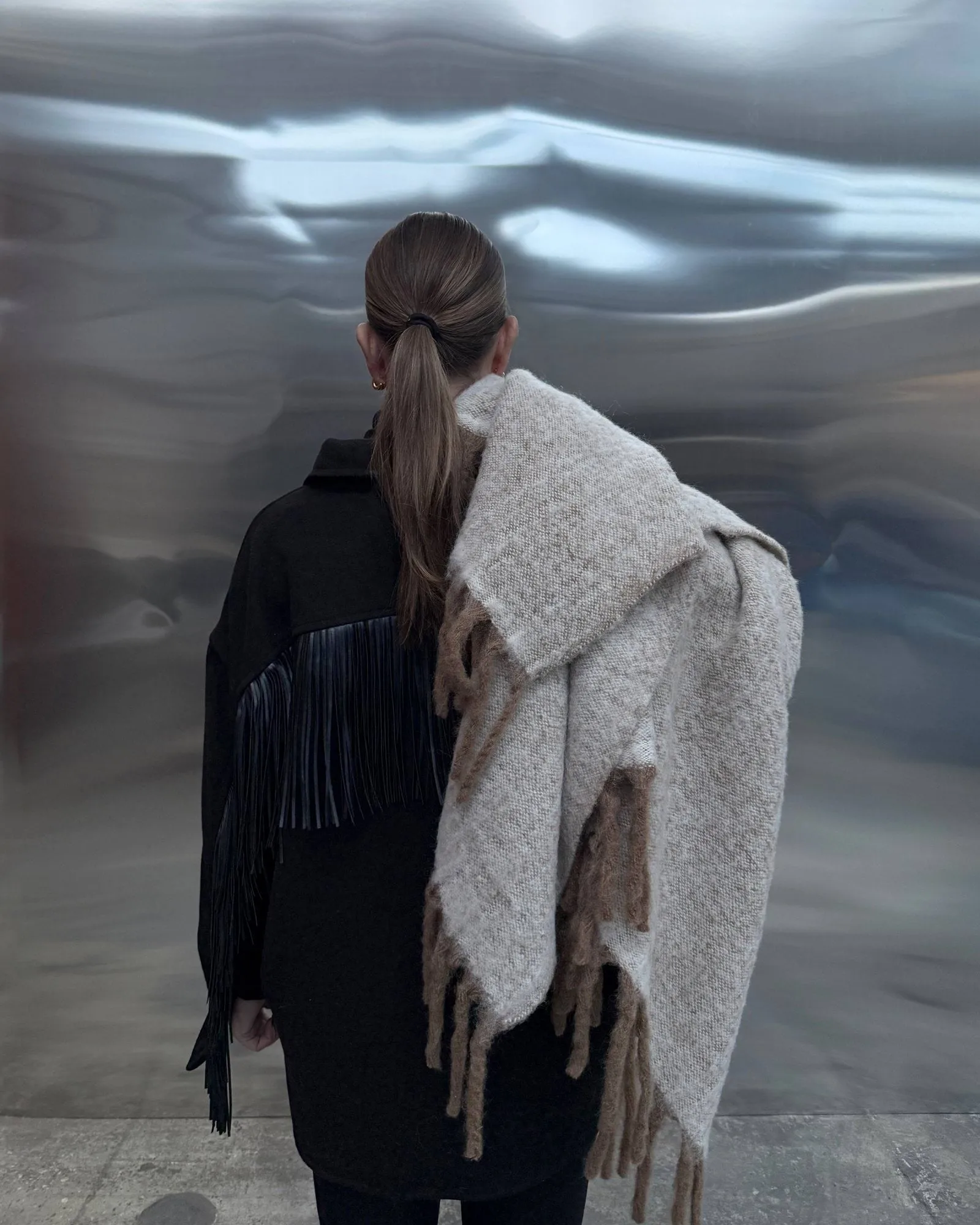 Fridh mohair throw, Brown–off white, 130x170 cm Tinted