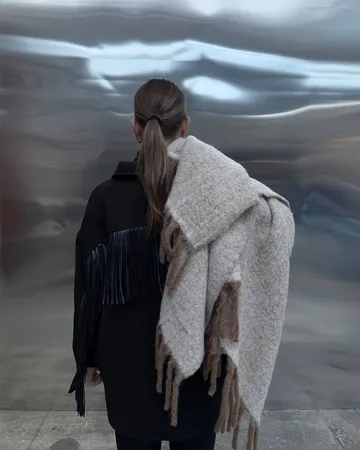 Fridh mohair throw - Brown–off white, 130x170 cm - Tinted