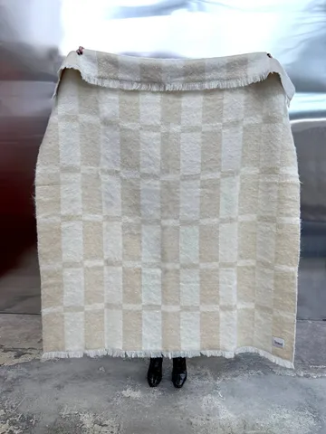 Hallin mohair throw - Beige-off white, 130x170 cm - Tinted