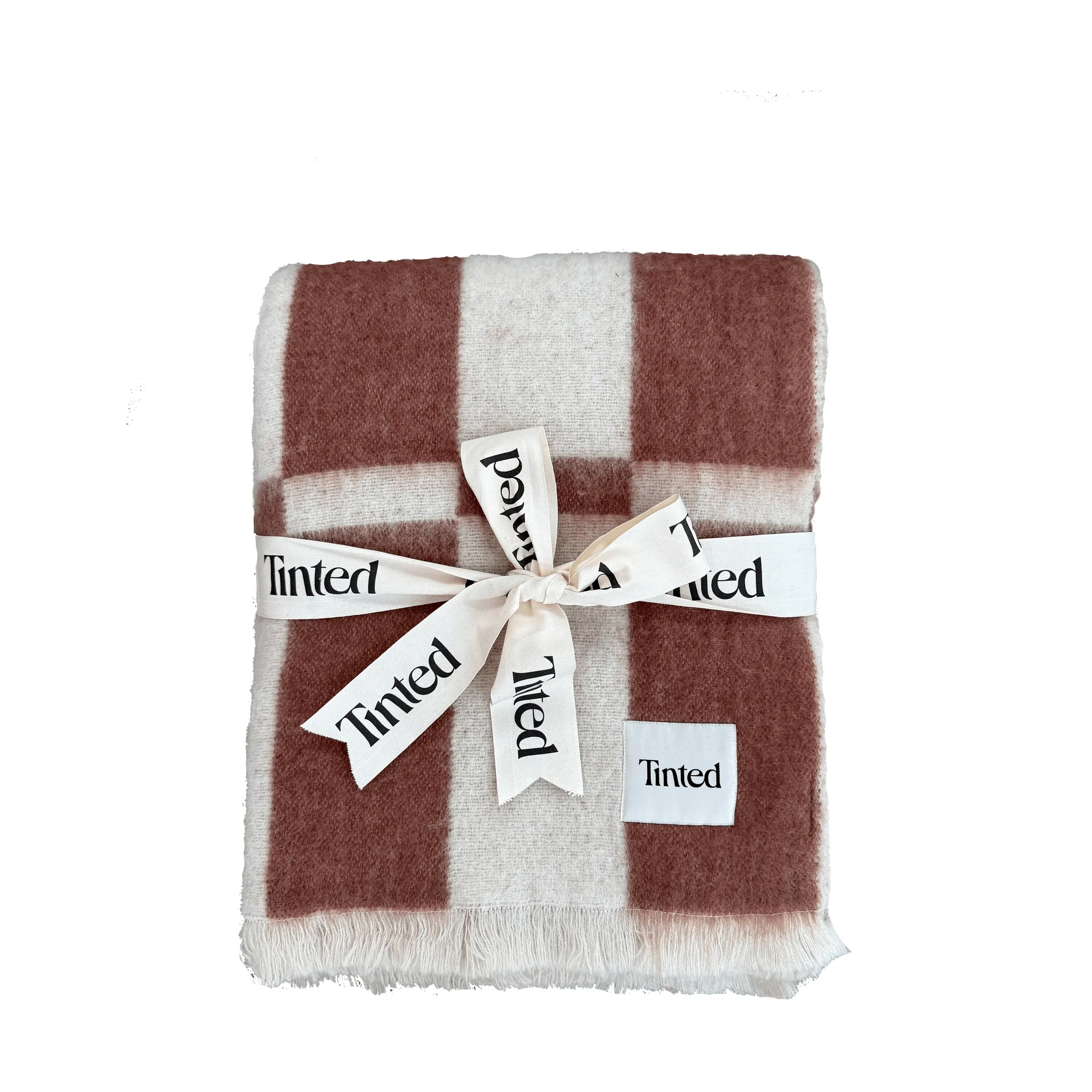Hallin mohair throw, Off white-rust, 130x170 cm Tinted
