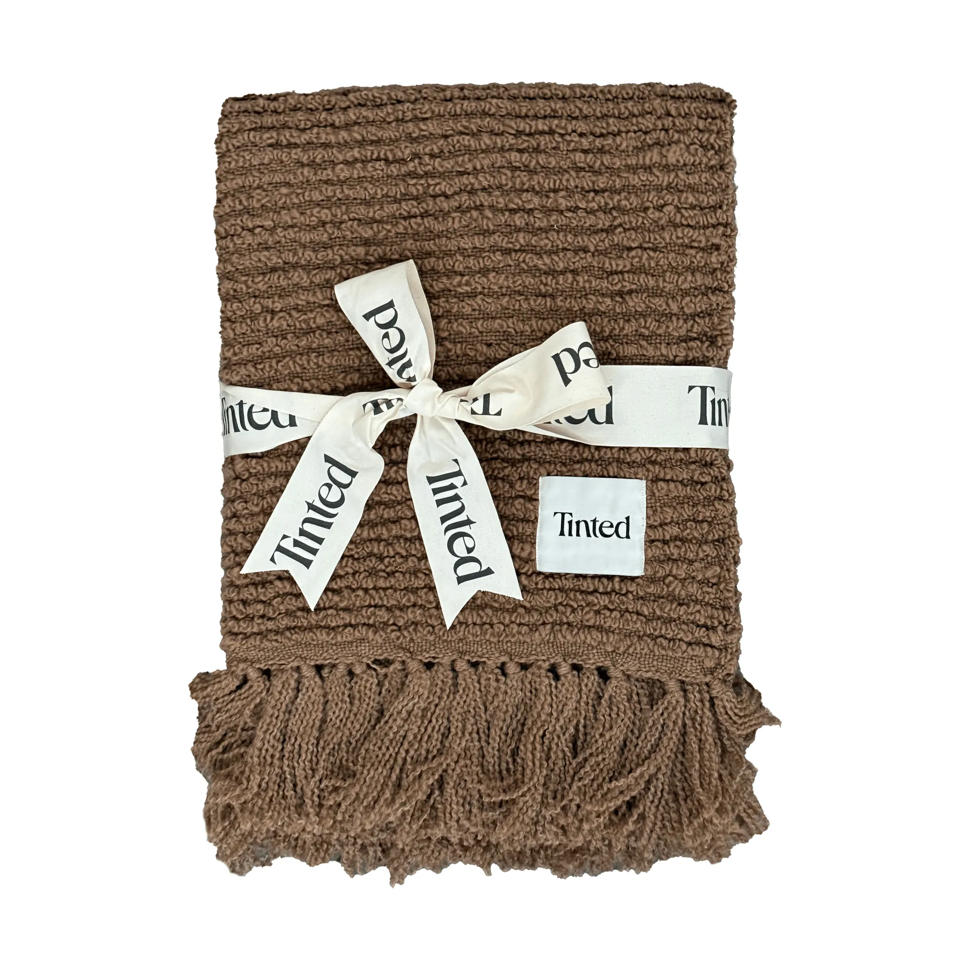 Janzen bouclé throw, Solid natural brown, 130x170 cm Tinted