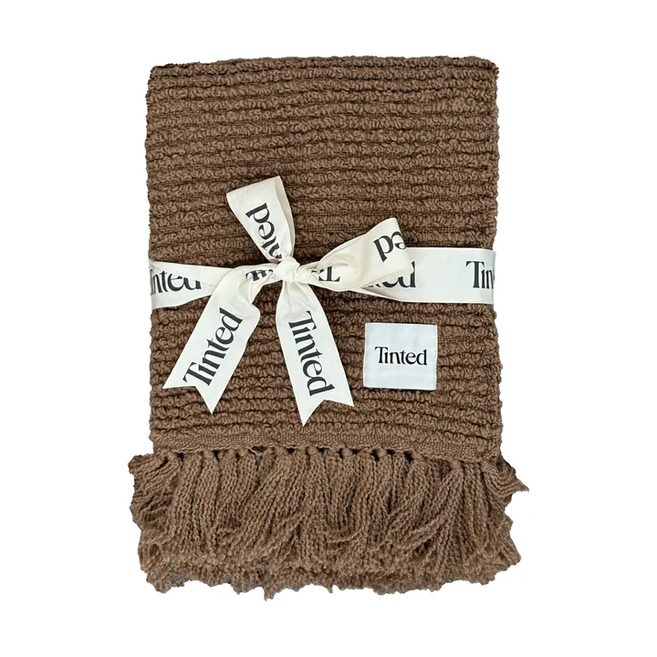 Janzen bouclé throw - Solid natural brown, 130x170 cm - Tinted