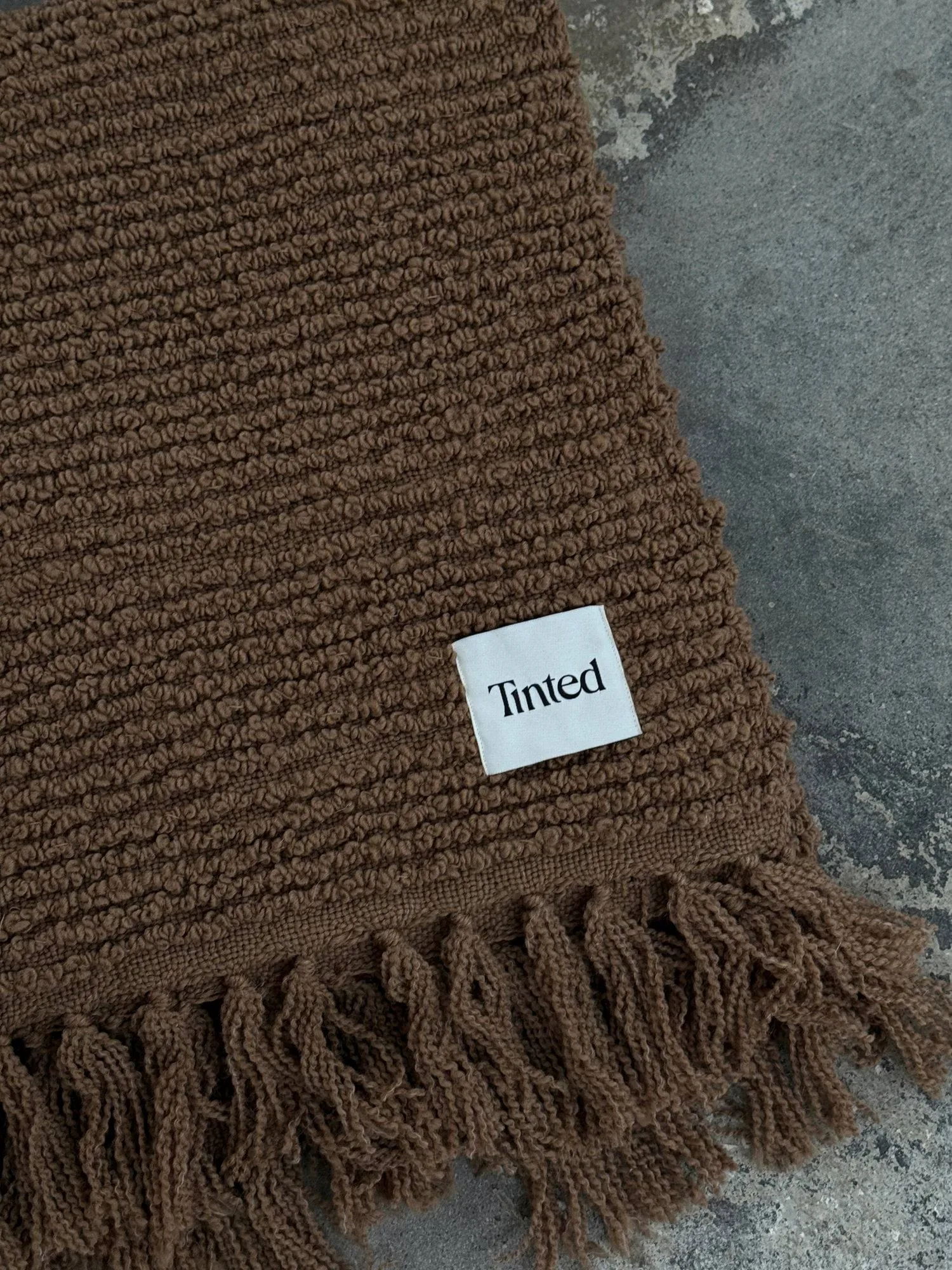 Janzen bouclé throw, Solid natural brown, 130x170 cm Tinted