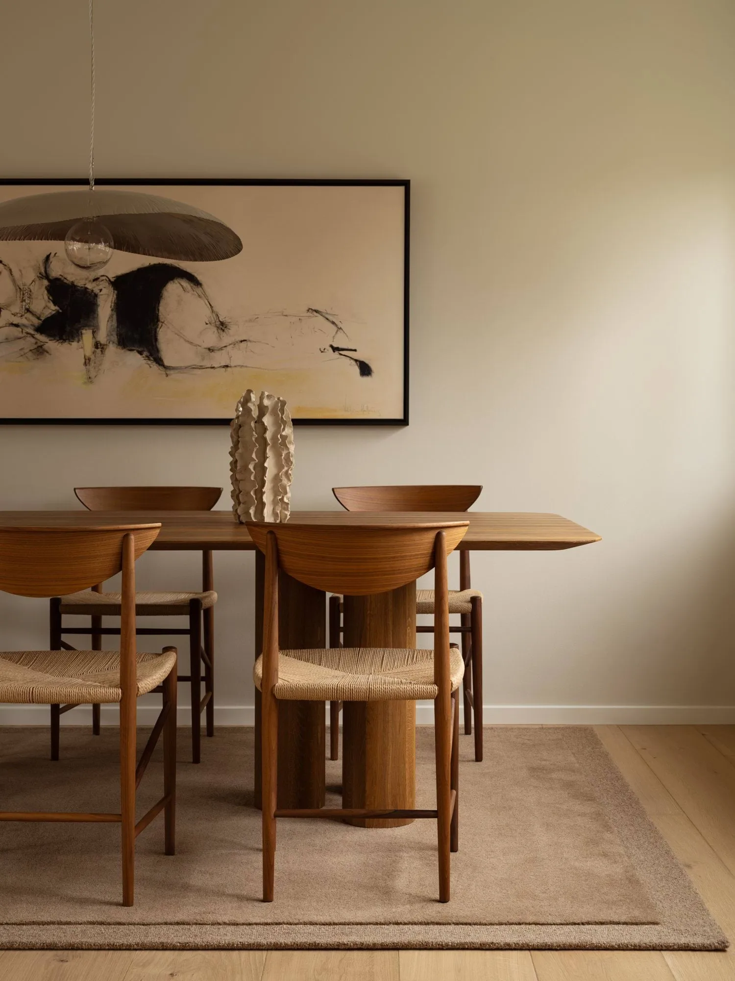 Louis wool rug, Beige brown, 200x300 cm Tinted