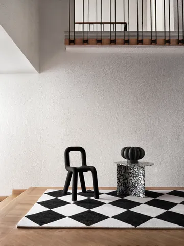 Tenman wool carpet 200x300 cm - Black-white - Tinted