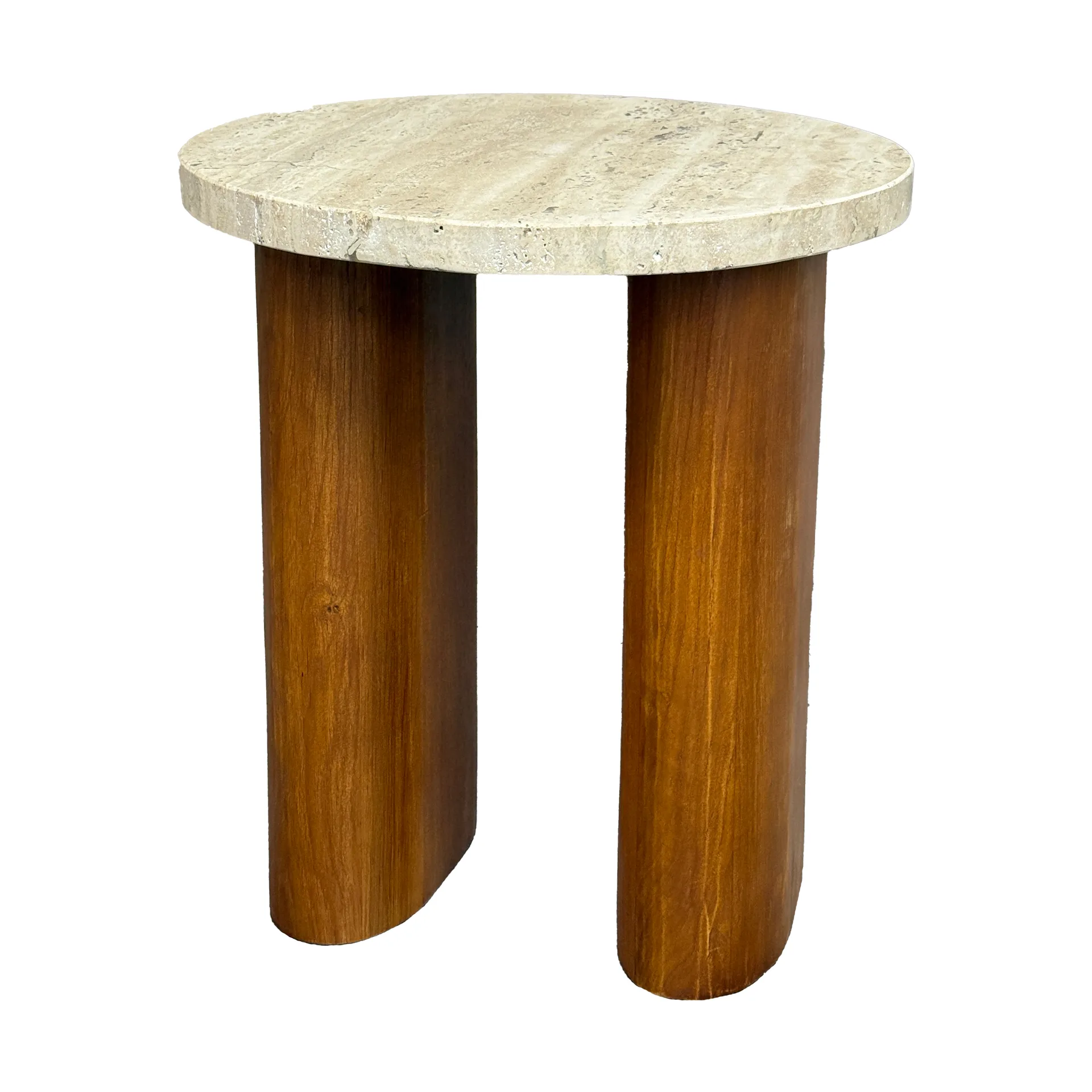 Vikman side table, Oak-beige travertine Tinted