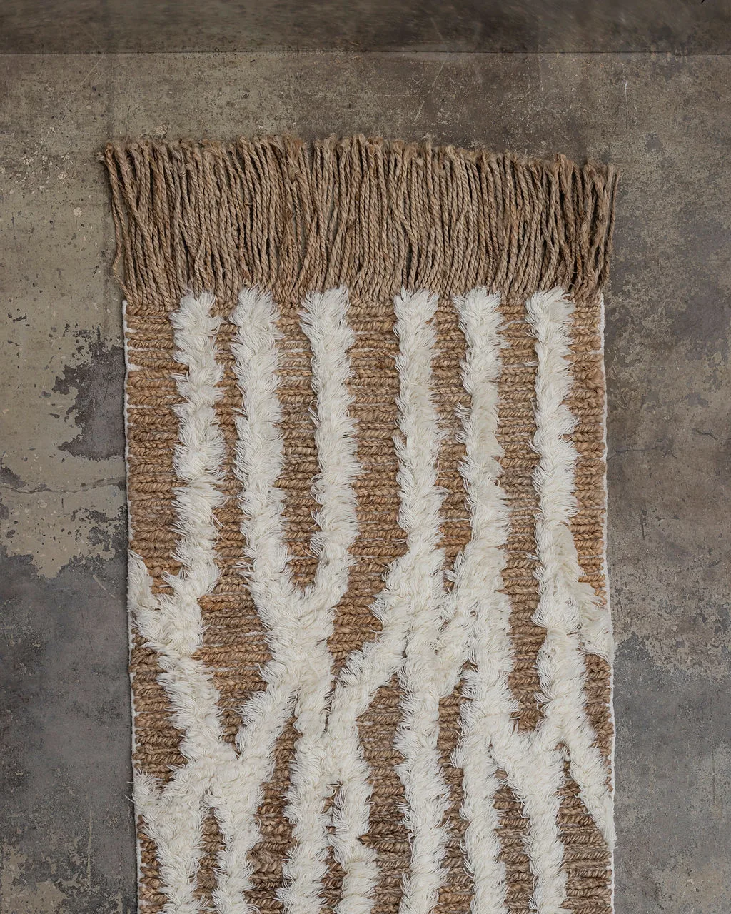 Wahl entrance rug jute 80x300 cm, Brown-offwhite Tinted