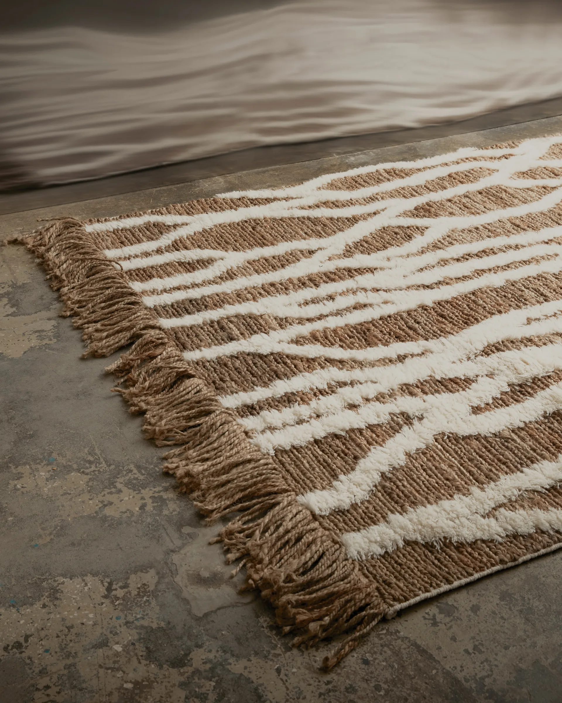 Wahl jute carpet 200x300 cm, Brown-offwhite Tinted