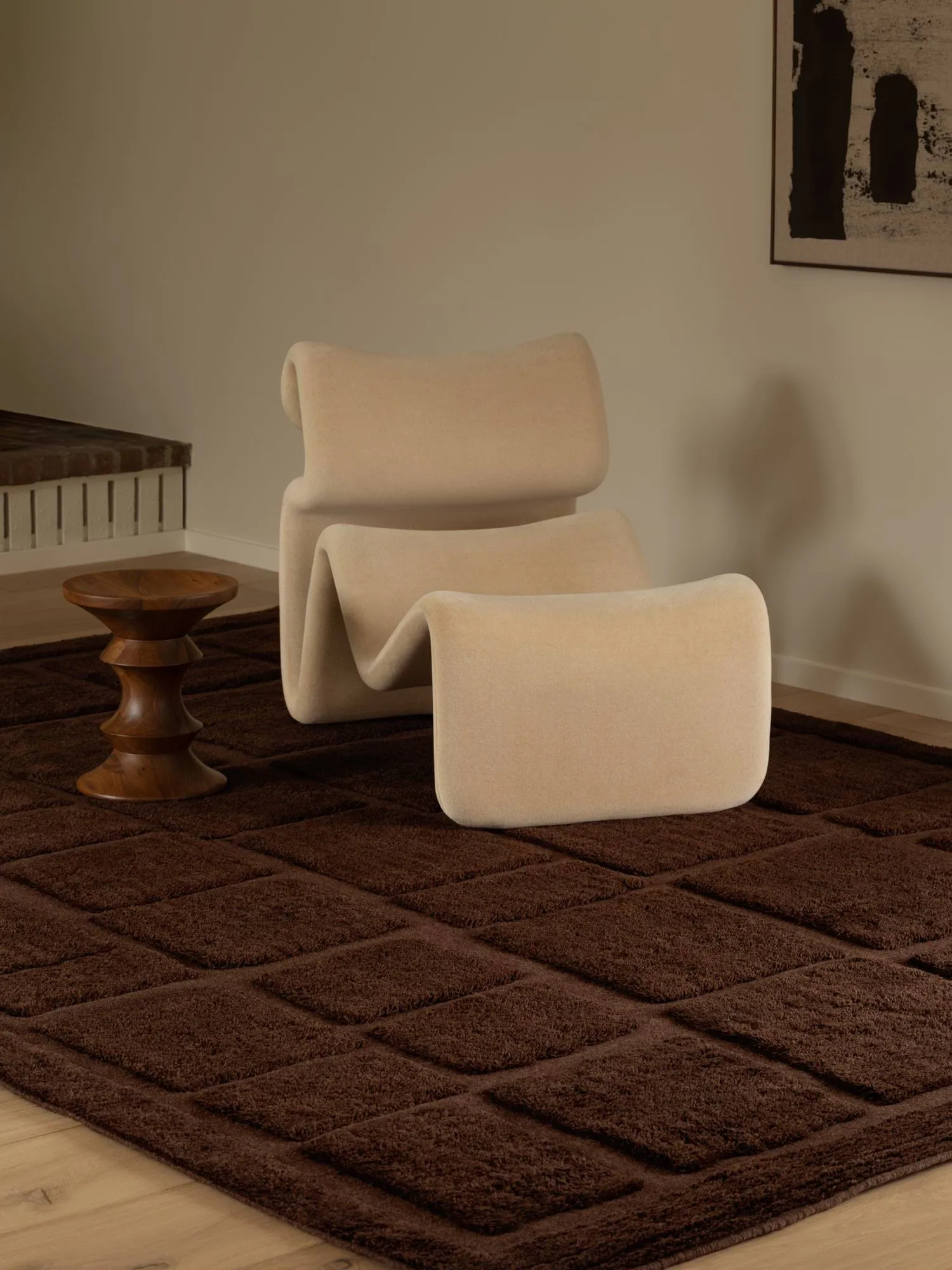 Wandel wool rug, Brown, 200x300 cm Tinted