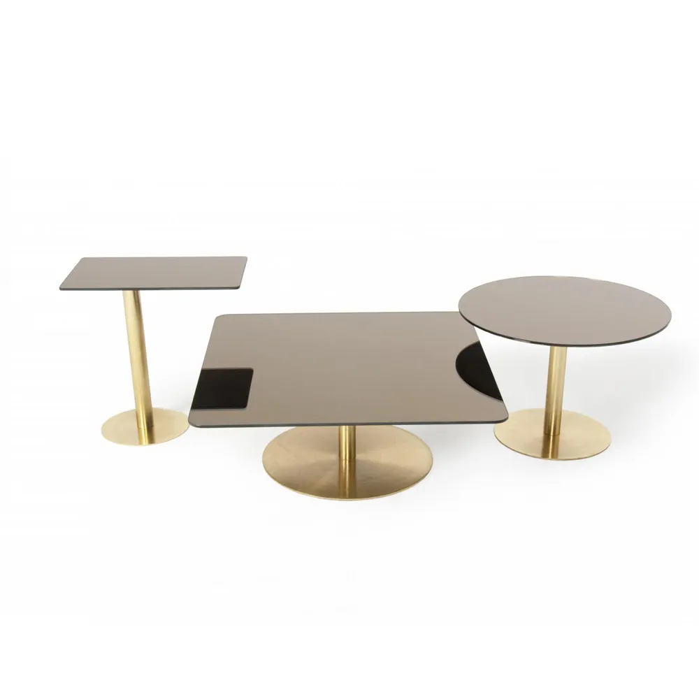 Flash coffee table 80x80 cm, Black mirror glass-black stand Tom Dixon
