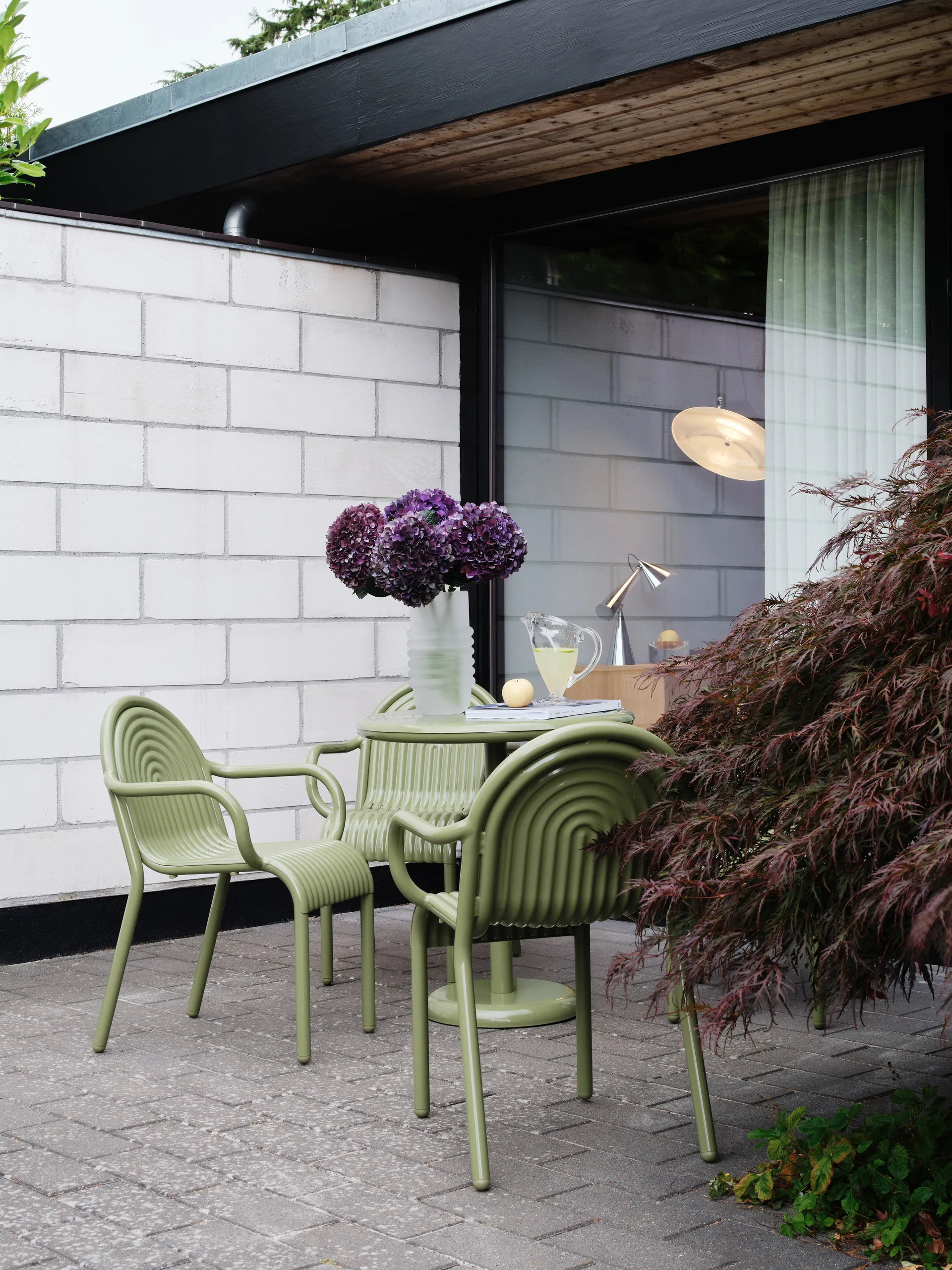 Groove café table round - Moss, Ø70 cm,  Tom Dixon