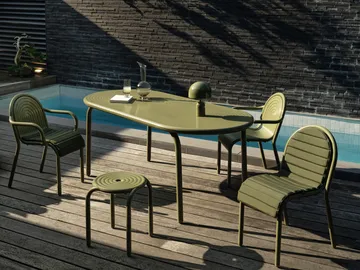 Groove Obround dining table - Moss, 86x186 cm - Tom Dixon