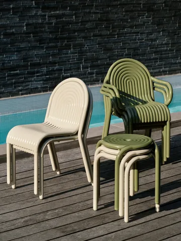 Groove stool 45 cm - Moss - Tom Dixon