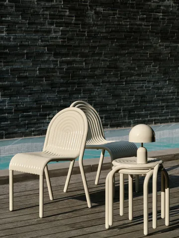 Groove stool 45 cm - Putty - Tom Dixon