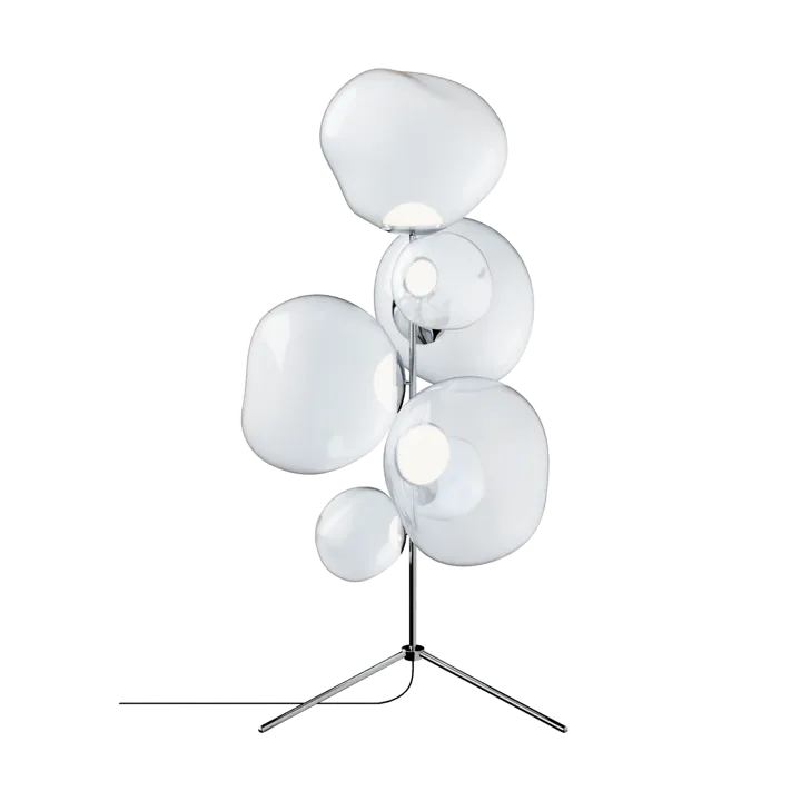 Melt Chandelier floor lamp LED 175 cm - Opal-silver - Tom Dixon