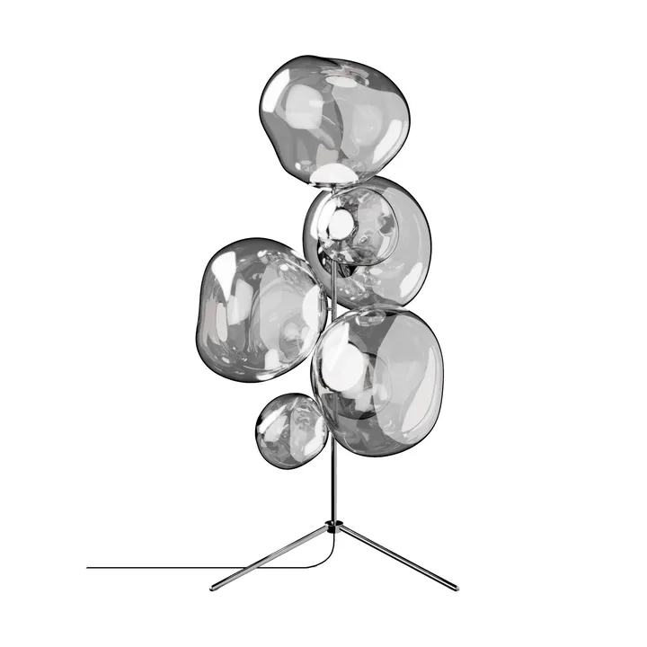 Melt Chandelier floor lamp LED 175 cm - Silver - Tom Dixon