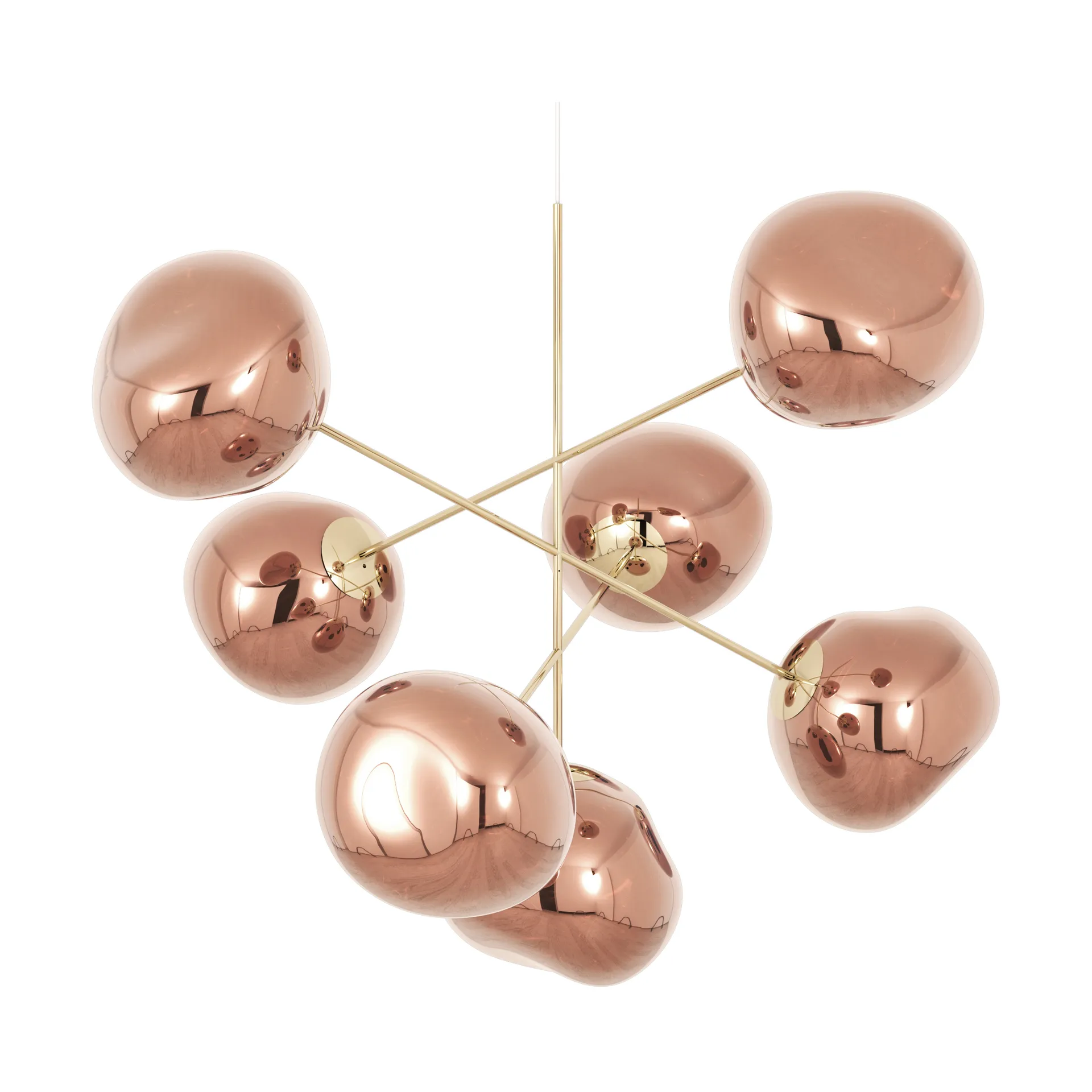 Melt Chandelier large LED 196 cm, Copper Tom Dixon