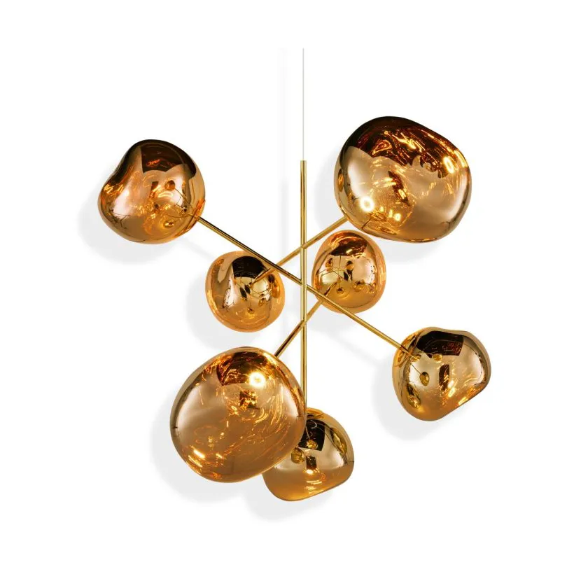 Melt Chandelier large LED 196 cm, Gold Tom Dixon